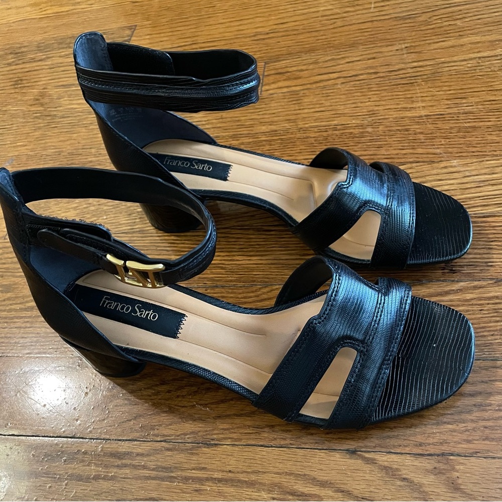 Franco Sarto Black Ankle Strap Sandals